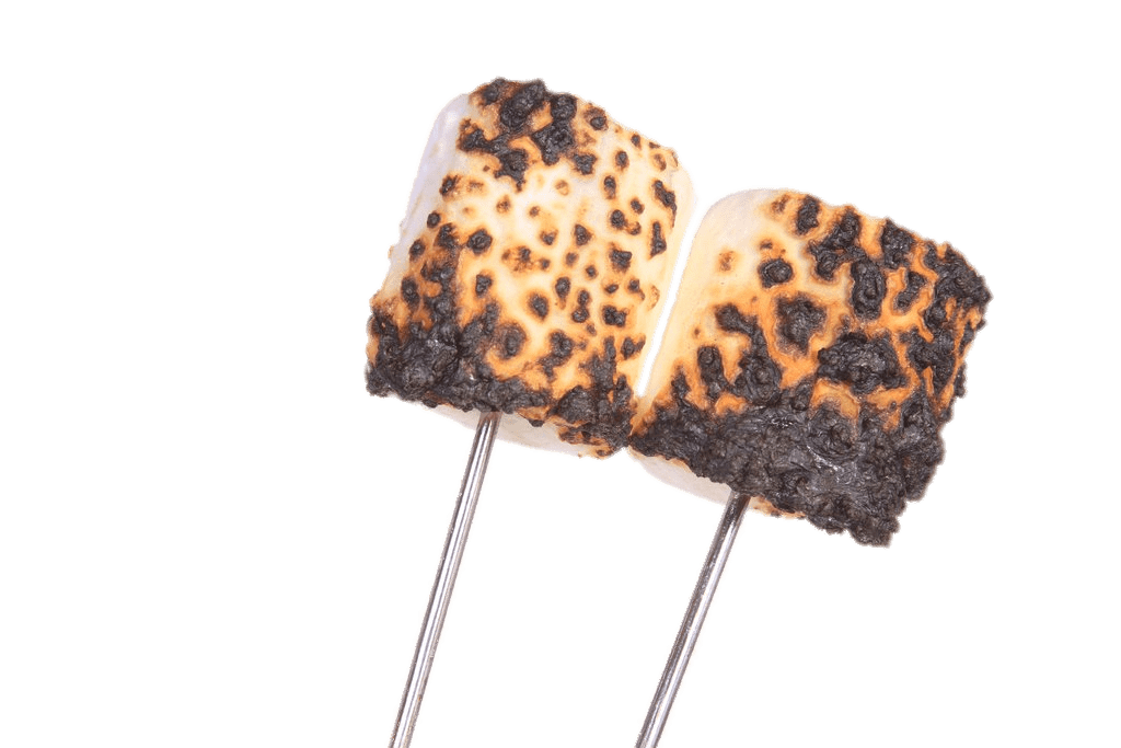 Marshmallow clipart roasted marshmallow. Burnt marshmallows on stick