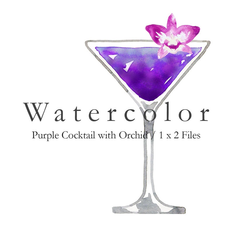 Martini clipart purple cocktail. Watercolor people eater halloween