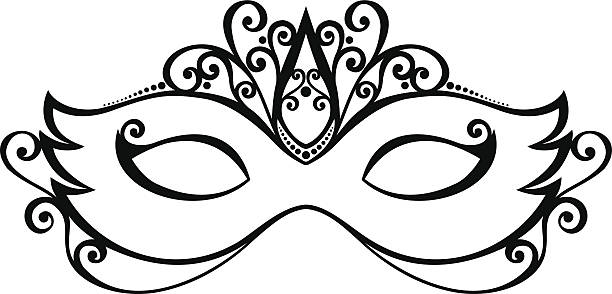 mask clipart black and white