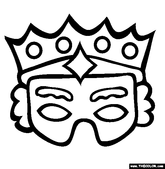 Coloring page free online. Mask clipart purim