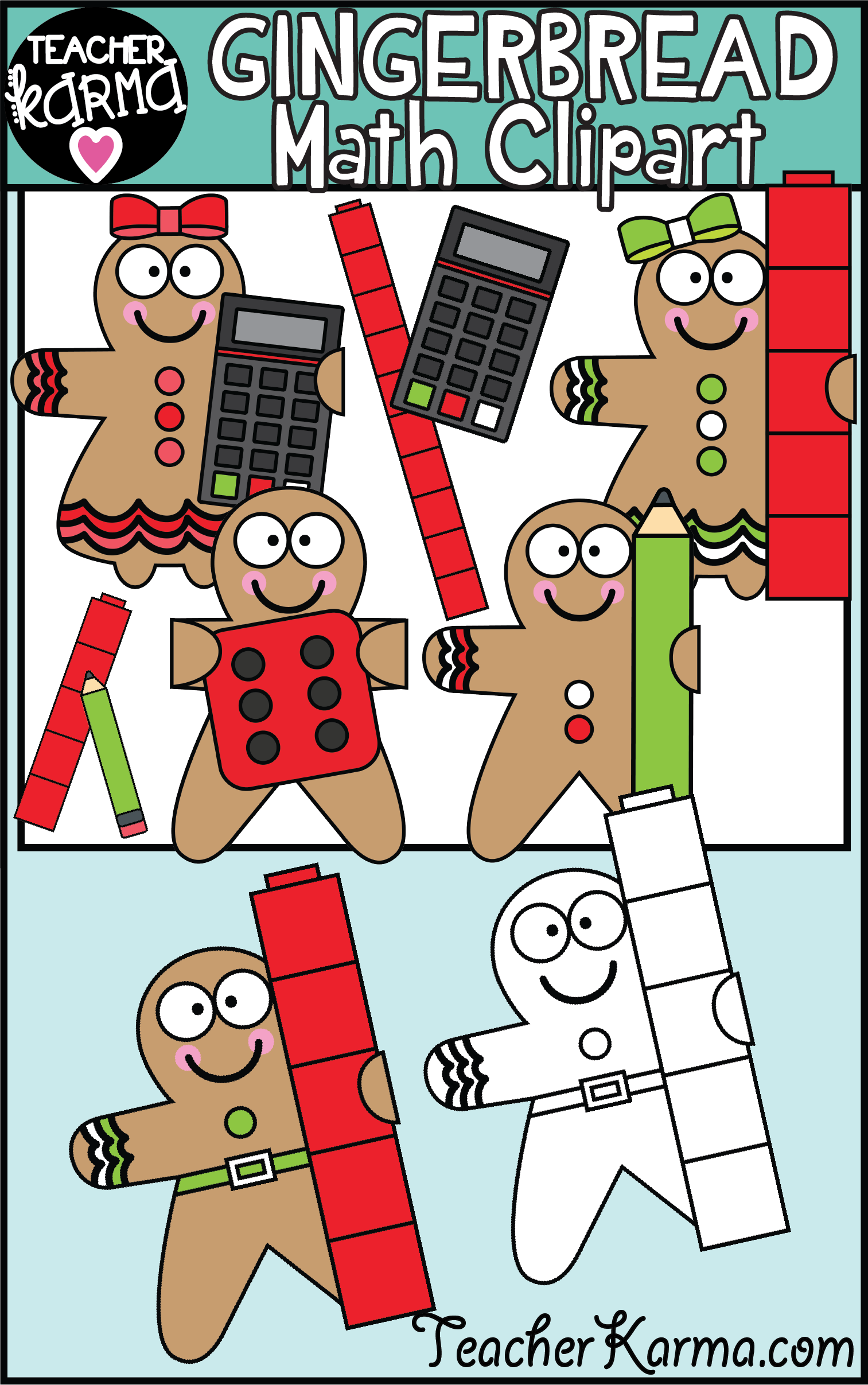 Math clipart holiday. Gingerbread man tk for