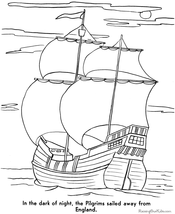mayflower clipart coloring pages