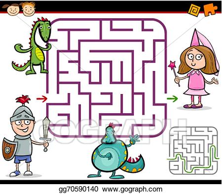 Maze clipart animated. Vector art cartoon or