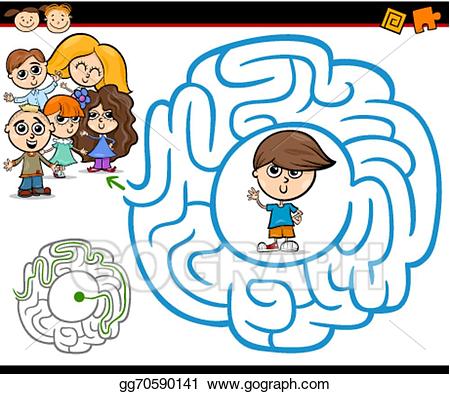 Vector art cartoon or. Maze clipart animated