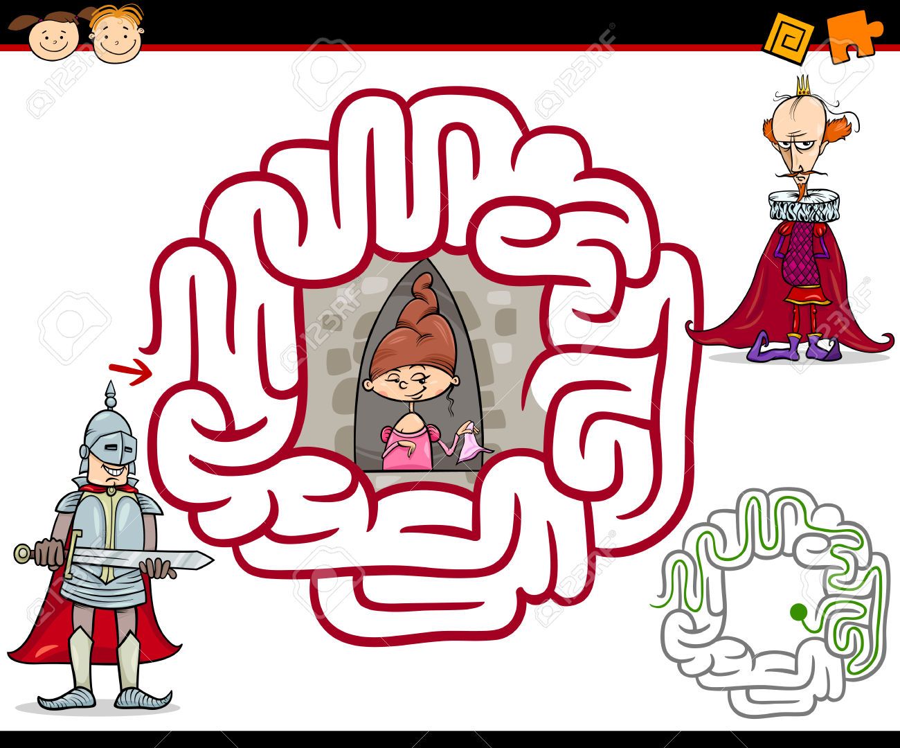 Stock vector activeelearning labyrinth. Maze clipart animated