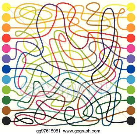 Maze clipart colored. Vector illustration labyrinth lines