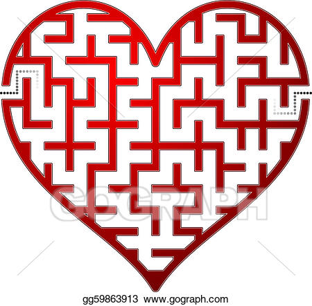 maze clipart heart
