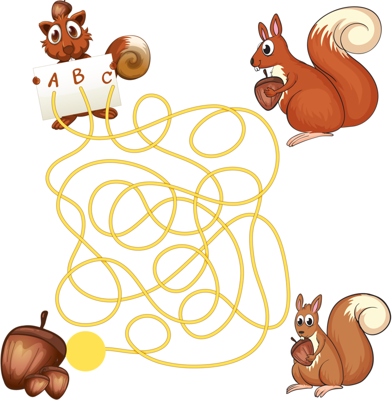 Maze clipart labyrinth. Color squirrel clip art