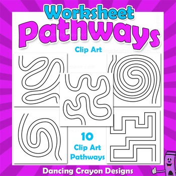 Pathways for worksheet design. Maze clipart pathway