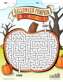 Halloween b w print. Maze clipart pumpkin