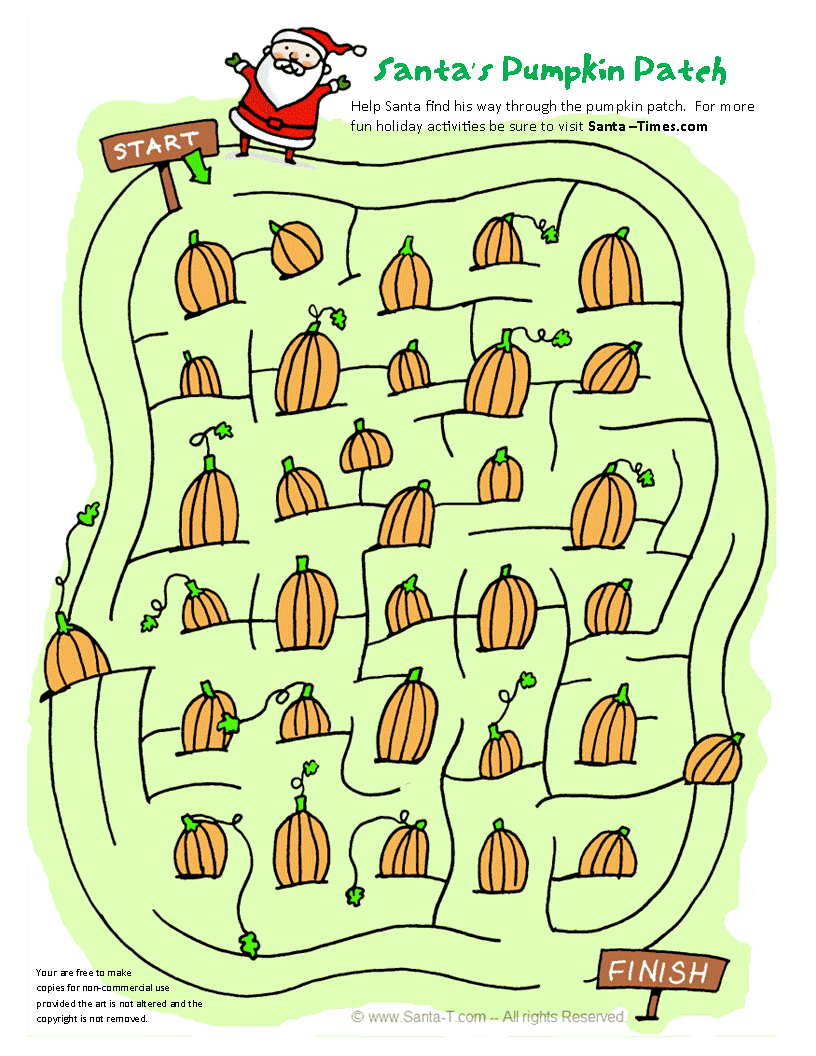 Santa s patch . Maze clipart pumpkin