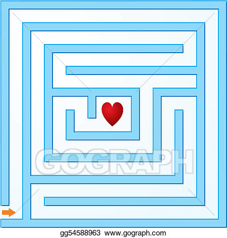 Maze clipart small. Eps vector blue stock