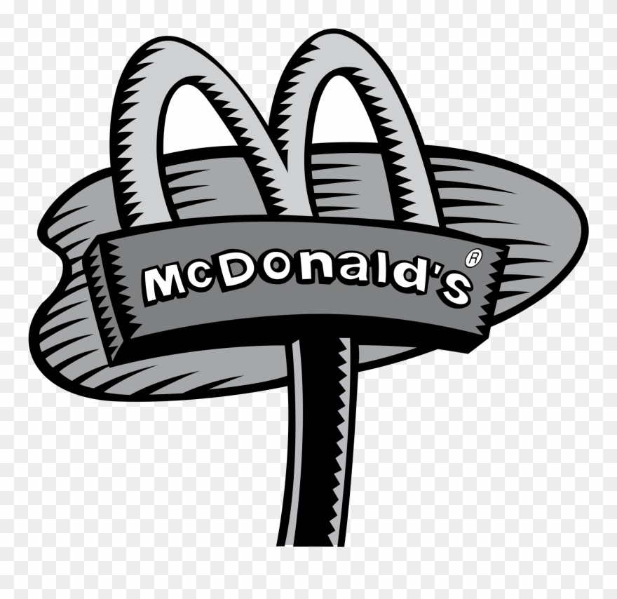 mcdonalds clipart black and white