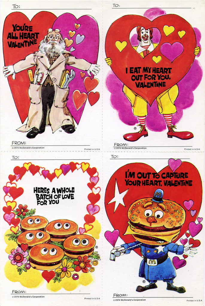 Mcdonalds clipart sheet. Mcdonaldland valentine card professor