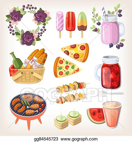 Meal clipart summer. Vector art food and