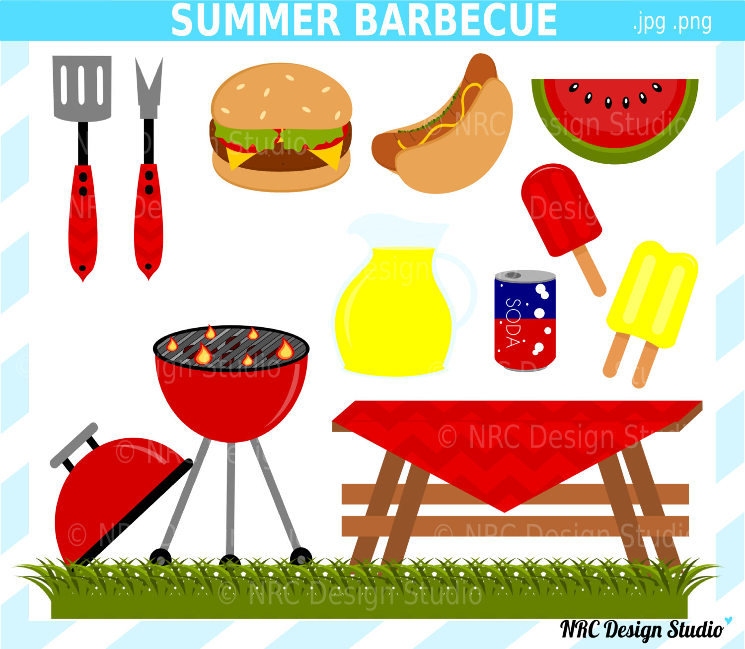 Free picnic food cliparts. Meal clipart summer