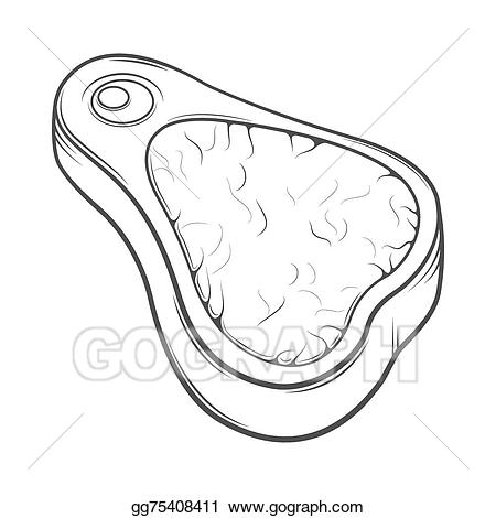 Meat clipart meat slice. Vector stock raw of