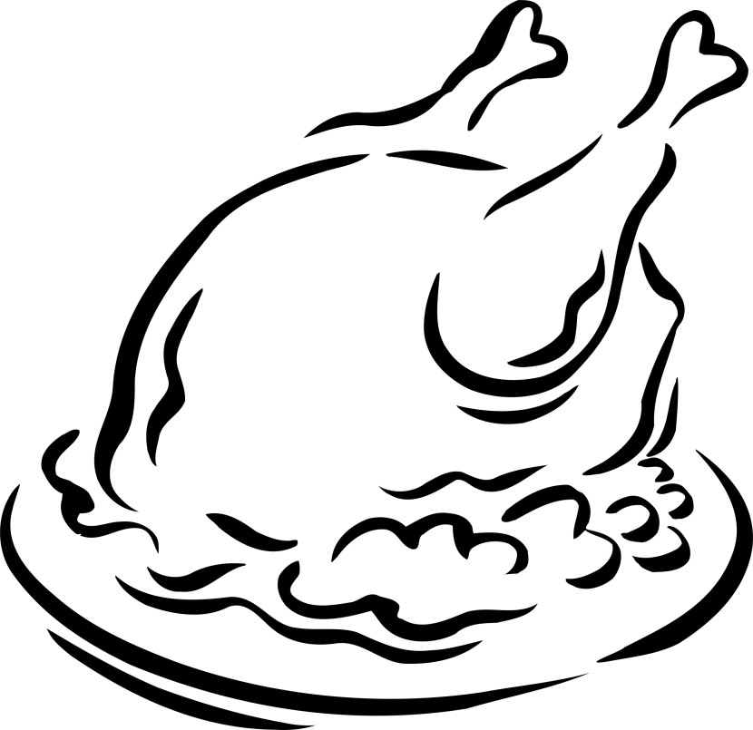 Free black and white. Meat clipart outline