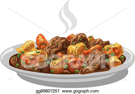 Meat clipart stew. Vector stock beef illustration