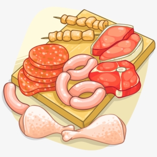 Cartoon png raw clip. Meat clipart uncooked food