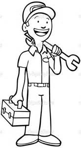 mechanic clipart coloring page