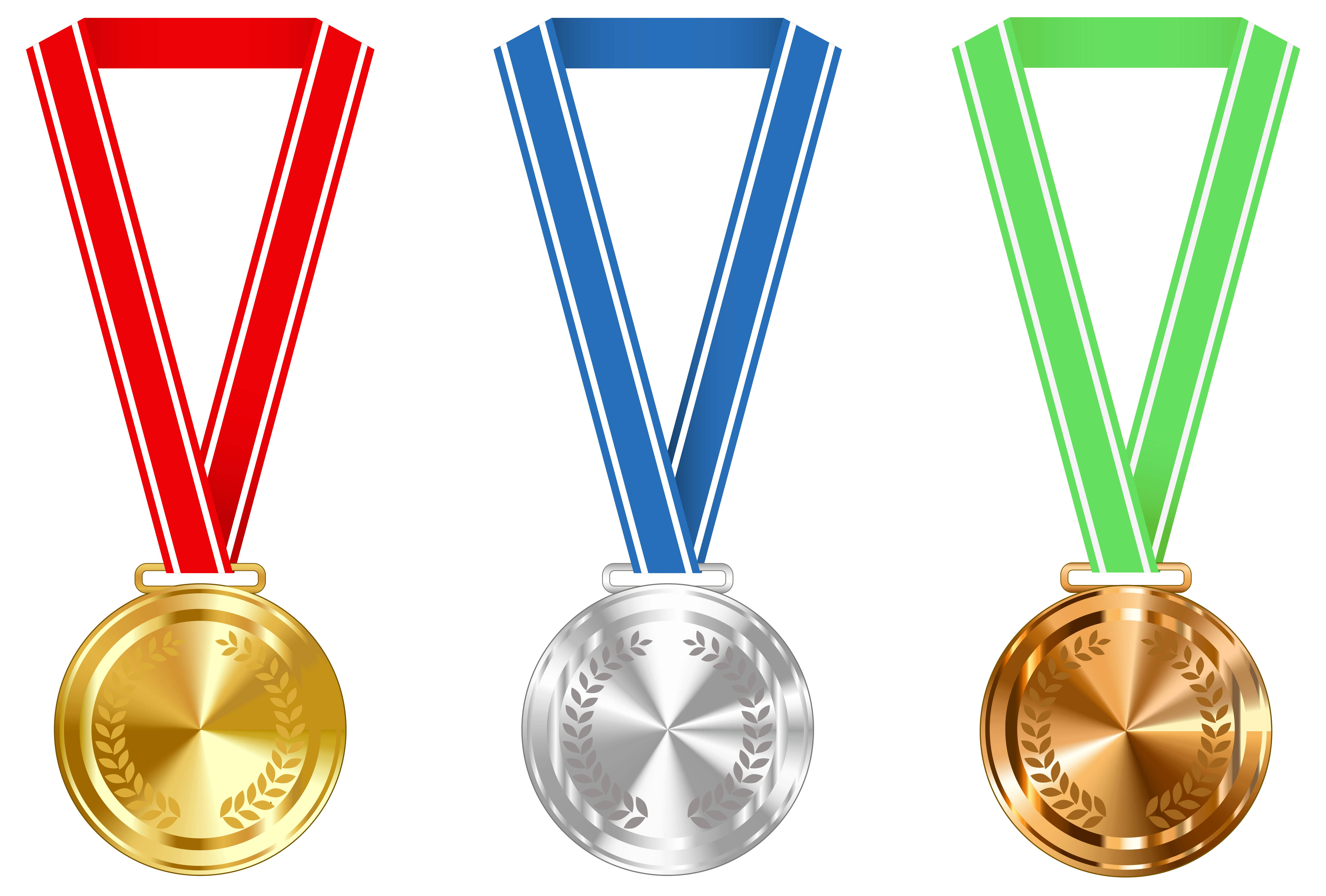 Medal clipart. Gold silver and bronze