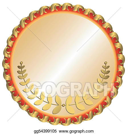Medal clipart big. Vector stock gold illustration