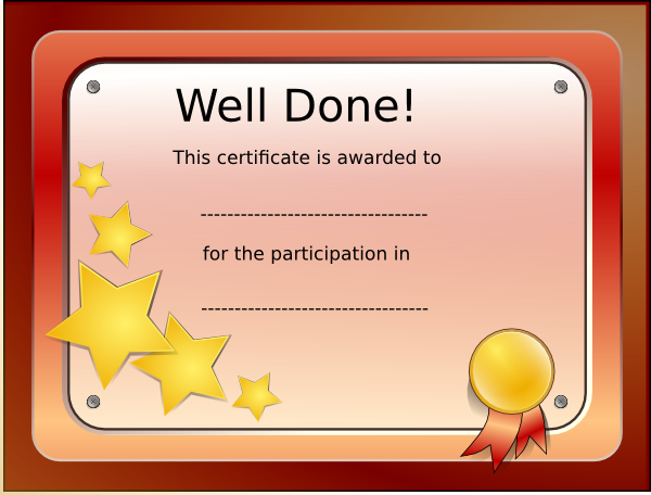 medal clipart certificate participation