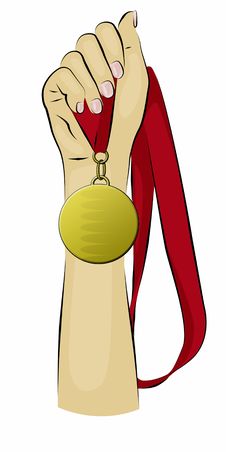 medal clipart hand holding