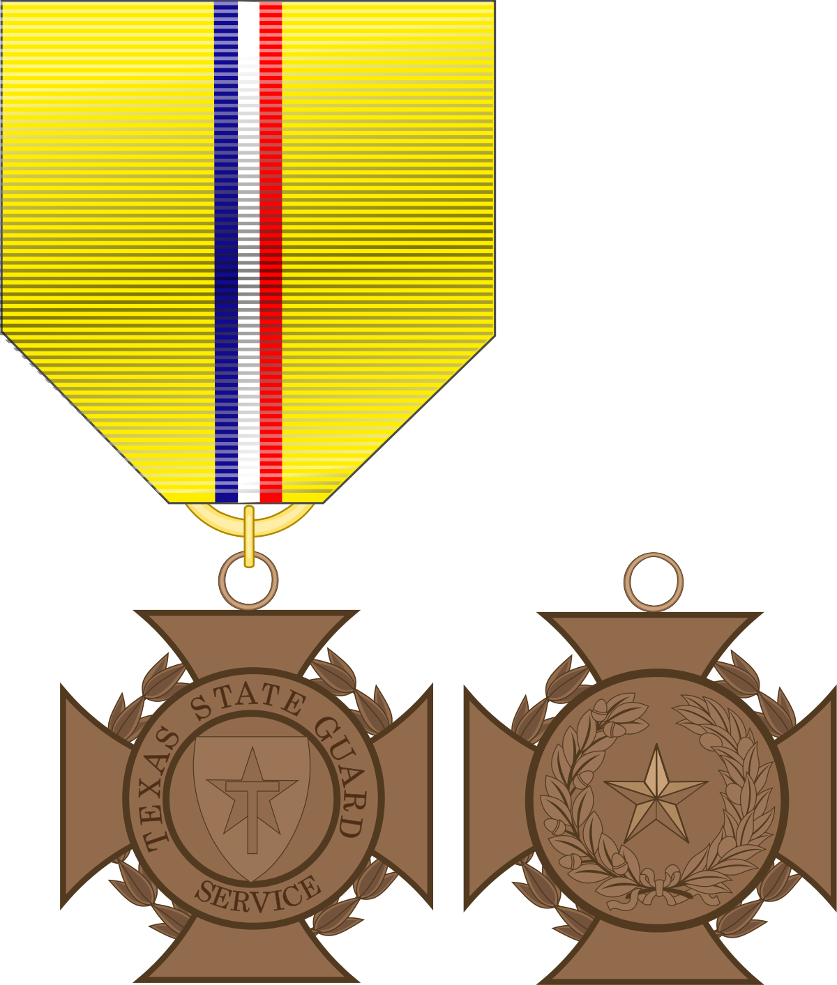 Texas state guard service. Medal clipart honorable
