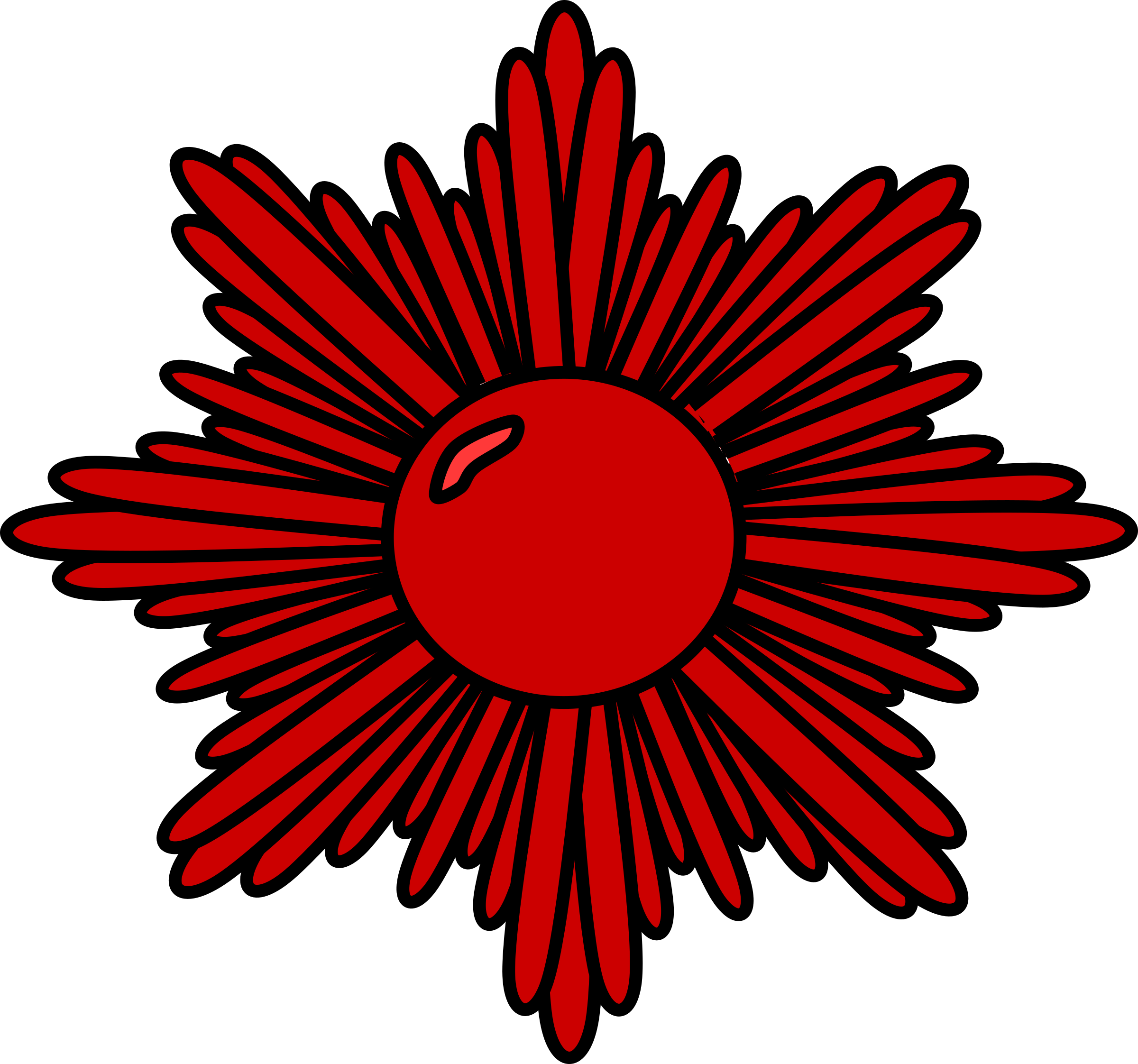 Red starburst big image. Medal clipart medallion