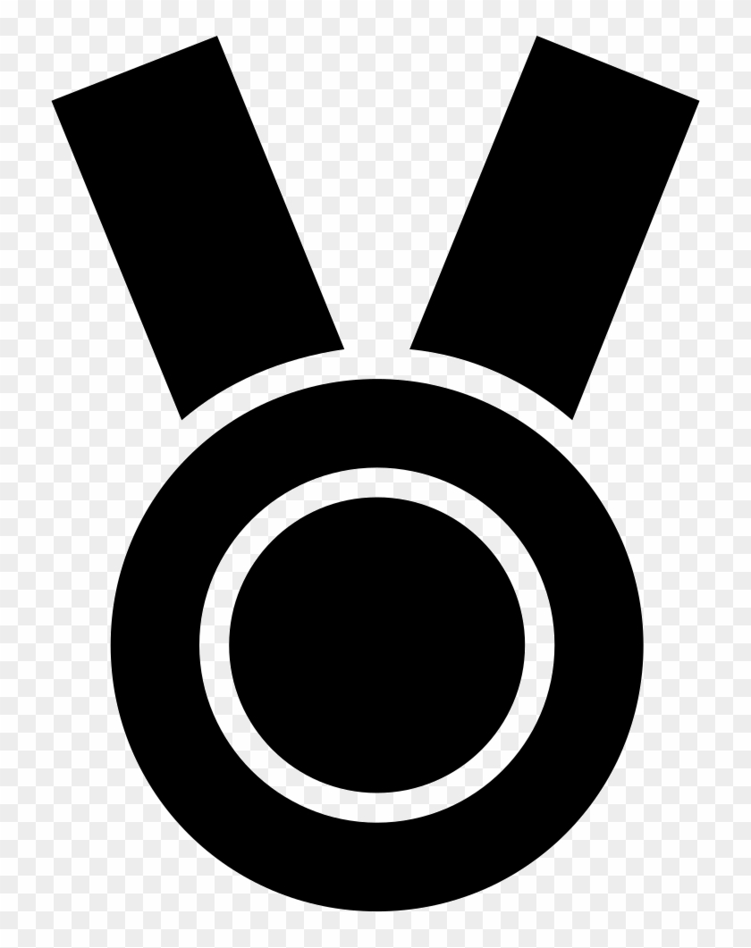 Black circular sportive symbol. Medal clipart object