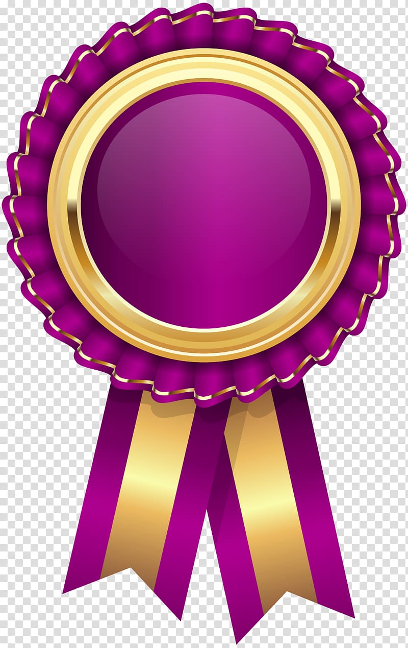 And brown patch rosette. Medal clipart purple