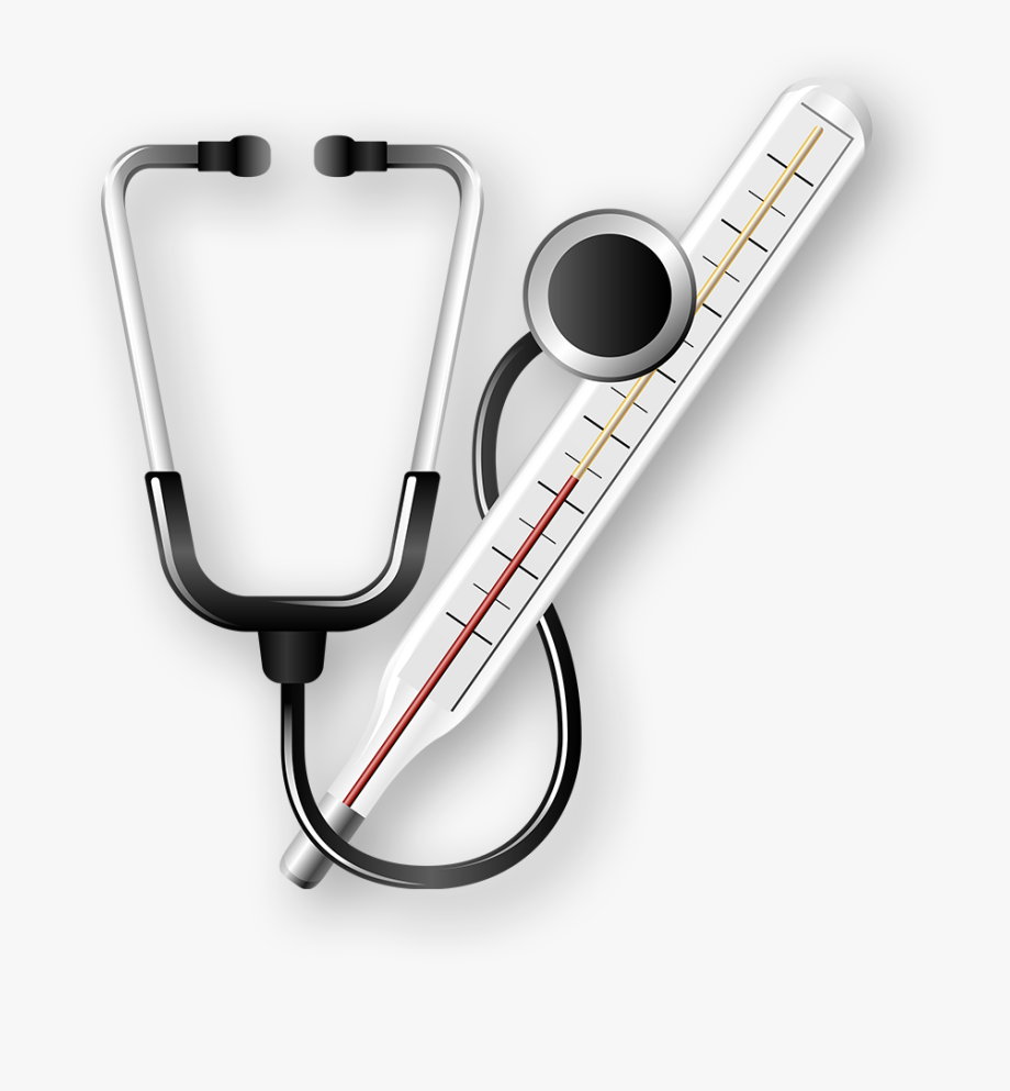 Medicine clipart medical camp. Stethoscope and thermometer 