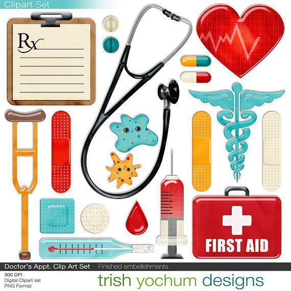 Doctor digital clip art. Medical clipart scrapbook