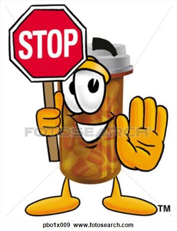 Pill bottle holding stop. Medication clipart painting