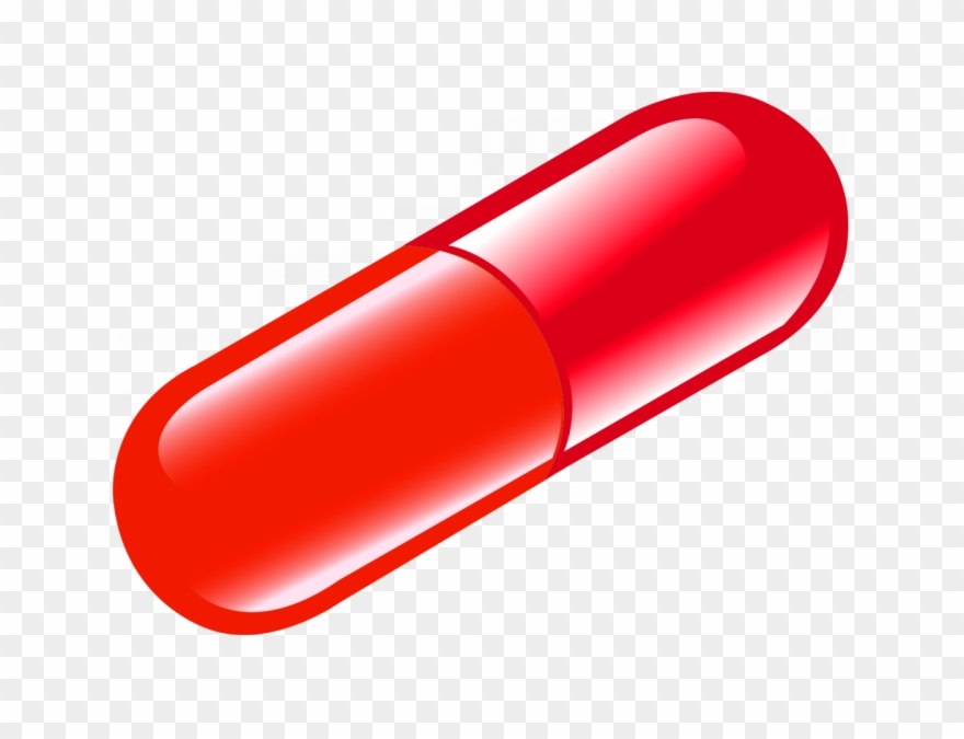 medication clipart red pill