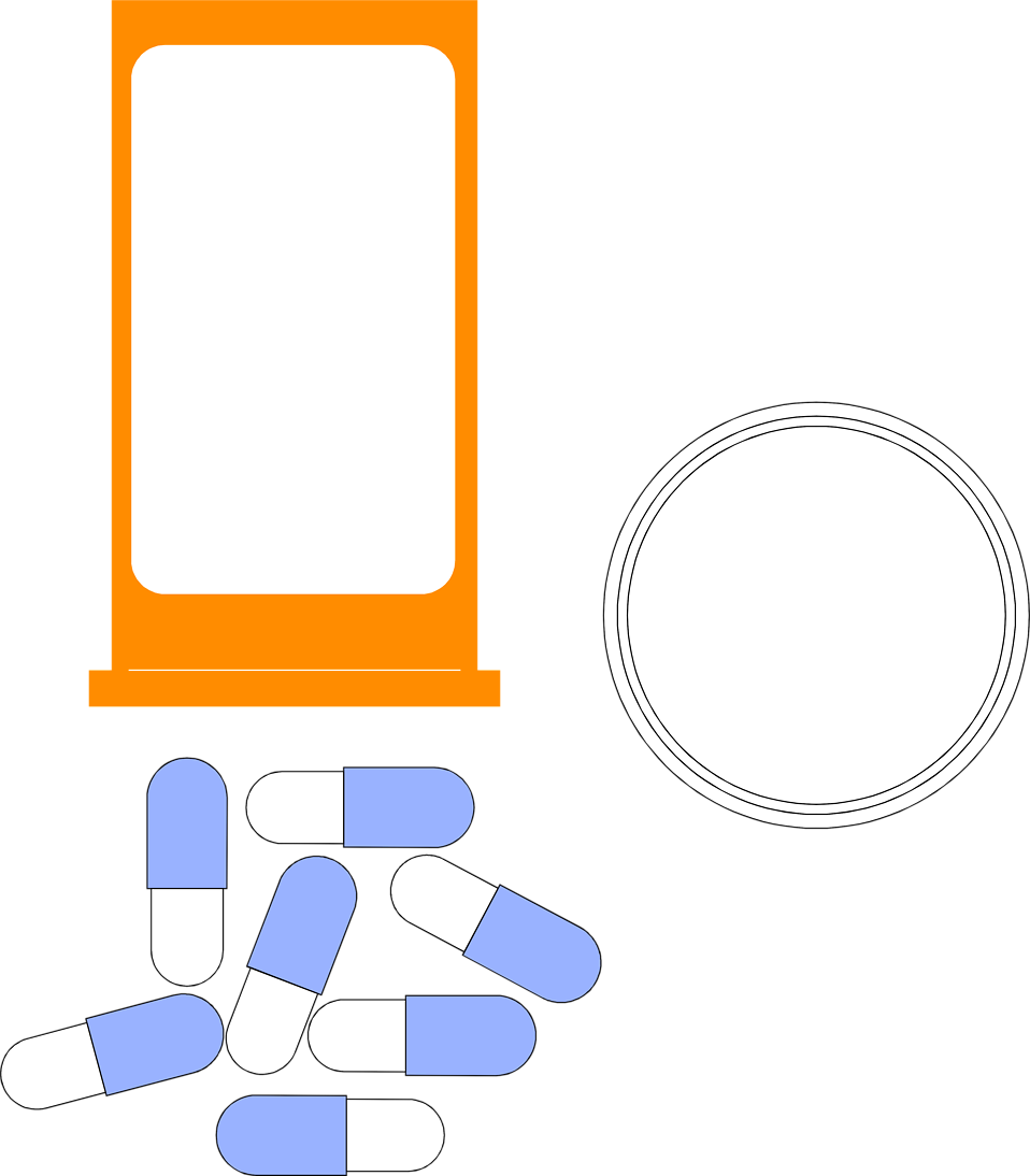 Free stock photo illustration. Medicine clipart blue pill