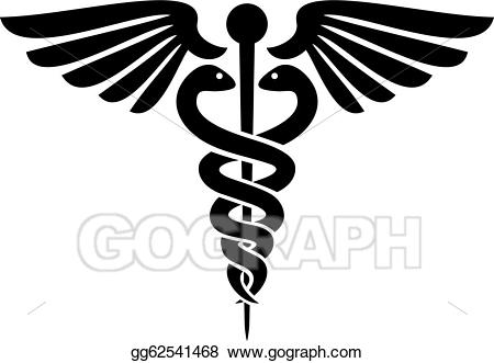 Vector illustration caduceus symbol. Medicine clipart medical sign