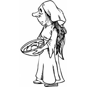 Clip art of servant. Medieval clipart maid