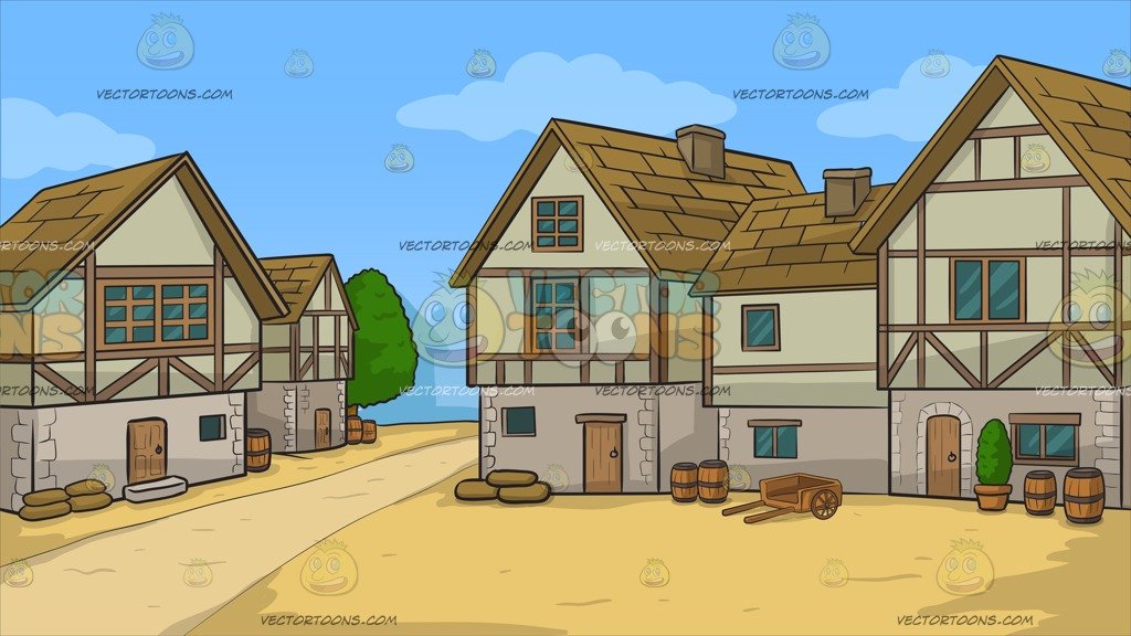 An old style village. Medieval clipart medieval town