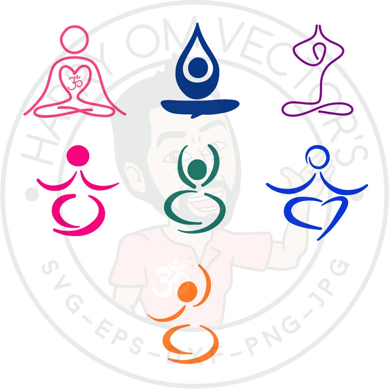 Meditation clipart abstract. Yoga poses vectors svg