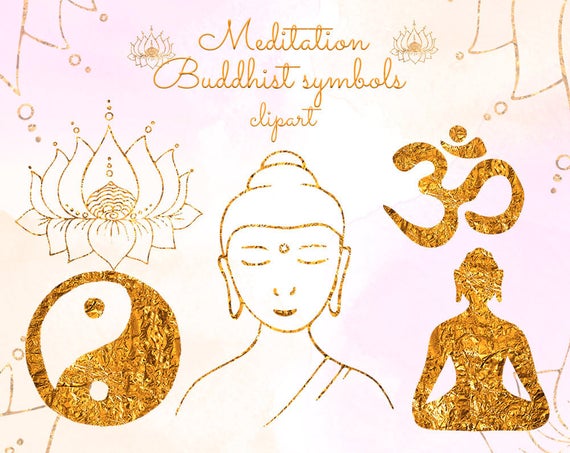 Meditation clipart buddhism symbol. Yoga buddhist symbols meditating