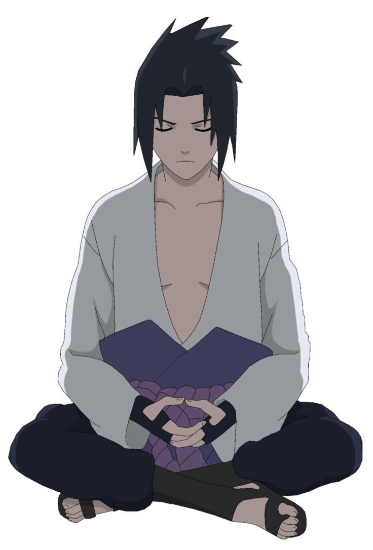 Sasuke s lineart colored. Meditation clipart calm boy