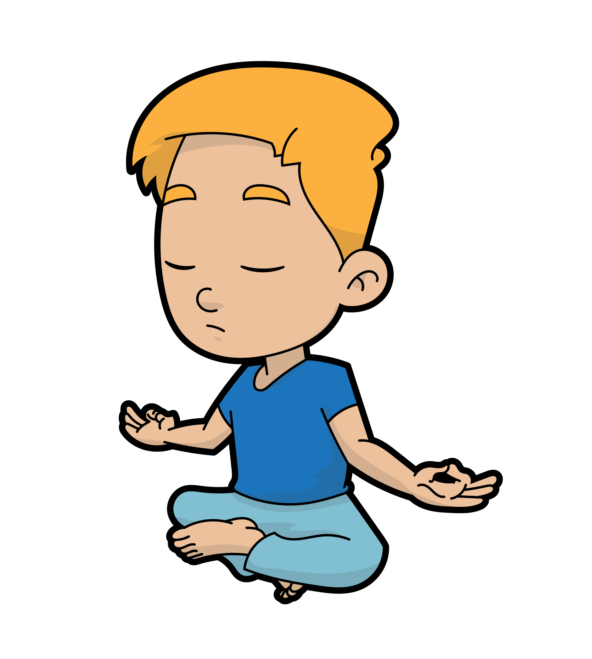 File a cartoon guy. Meditation clipart calm boy
