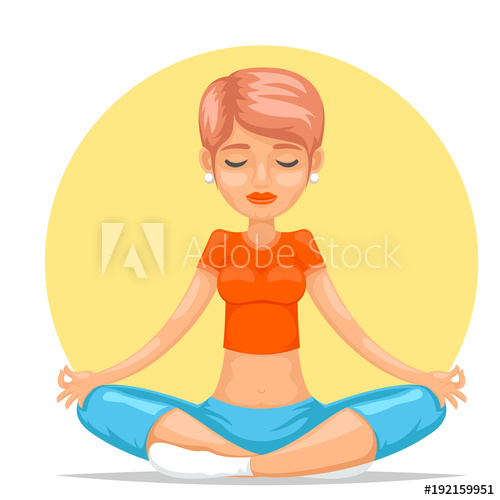 Meditation clipart female yoga. Cute girl tranquility master