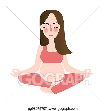 Vector pregnant woman in. Meditation clipart female yoga