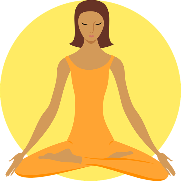 meditation clipart fit woman