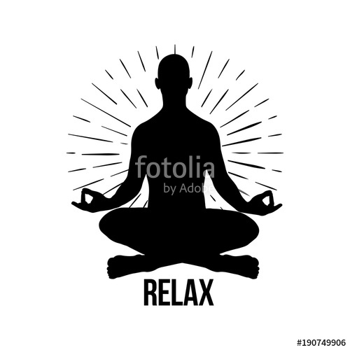Relax vector man pose. Meditation clipart male yoga