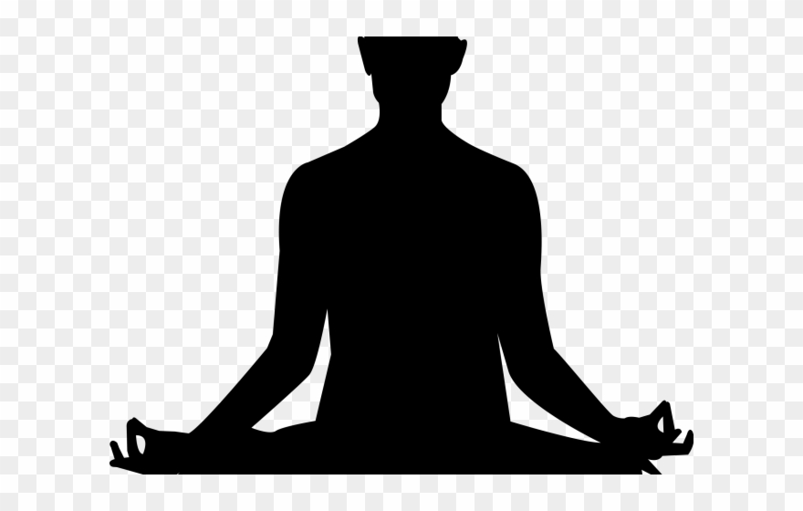 Black and white getting. Meditation clipart mental fitness